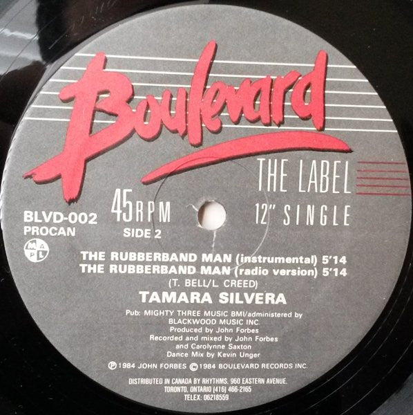 Tamara Silvera : The Rubberband Man (12", Maxi)
