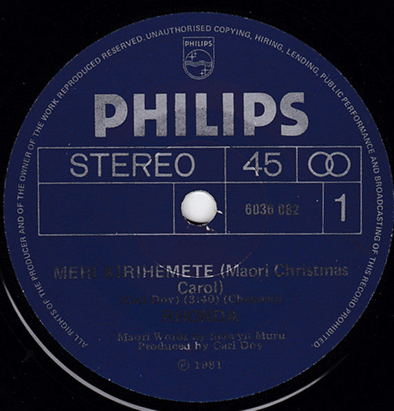 Rhonda Bryers : Meri Kirihemete (The Maori Christmas Carol) (7", Single)