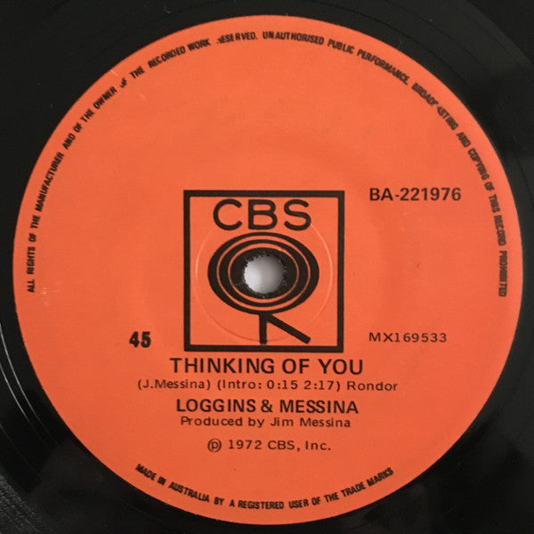 Loggins And Messina : Thinking Of You (7", Single)