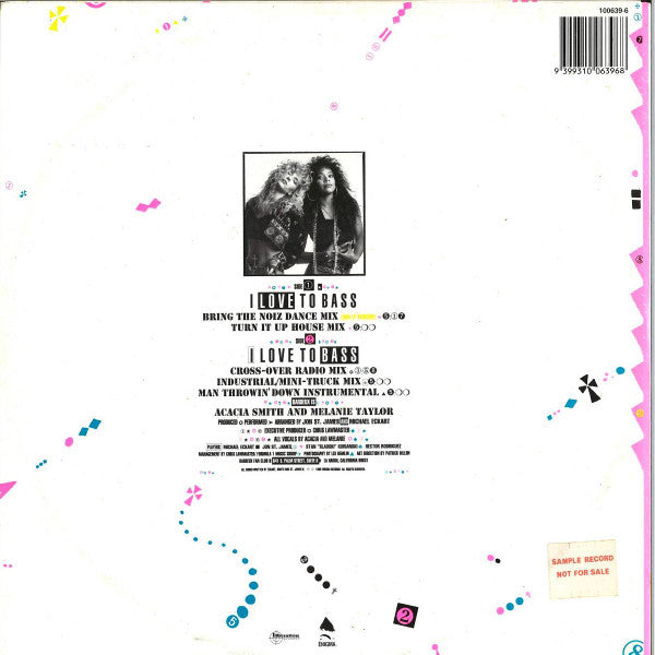 Bardeux : I Love To Bass (12")