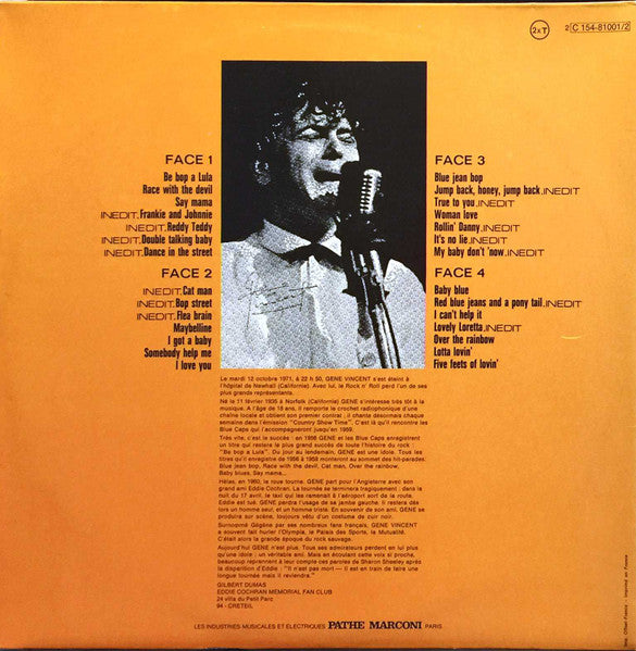 Gene Vincent : Memorial Album (2xLP, Comp, Gat)