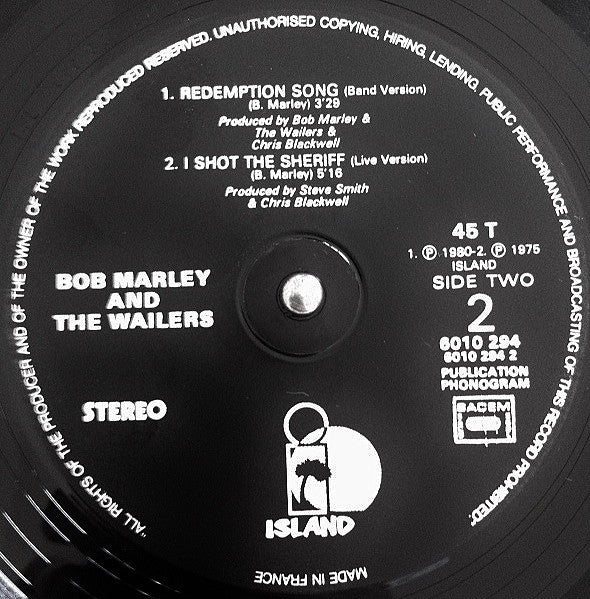 Bob Marley And The Wailers* : Redemption Song / I Shot The Sheriff (12", RE, Géa)