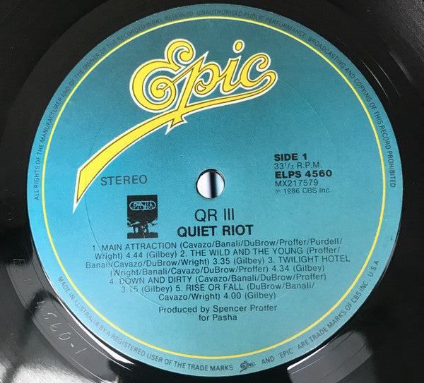 Quiet Riot : QR III (LP, Album)