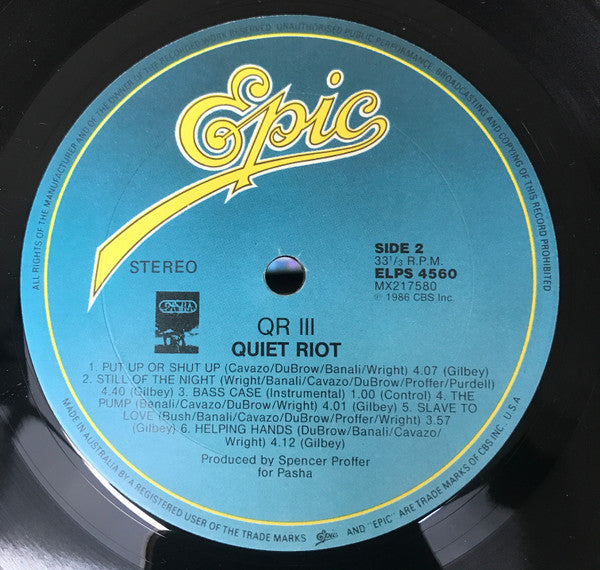 Quiet Riot : QR III (LP, Album)
