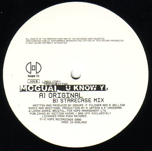 Moguai : U Know Y (12")