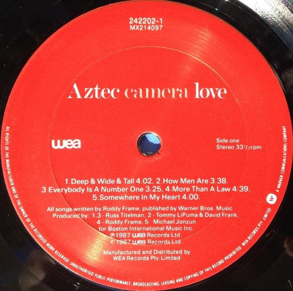 Aztec Camera : Love (LP, Album)