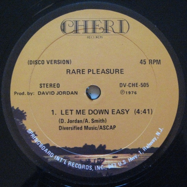 Rare Pleasure : Let Me Down Easy (12")
