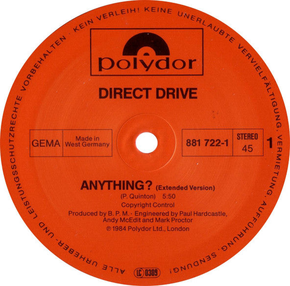 Direct Drive (3) : Anything? (12", Maxi)