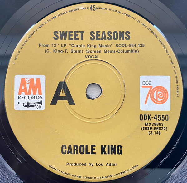 Carole King : Sweet Seasons  (7&quot;, Single)