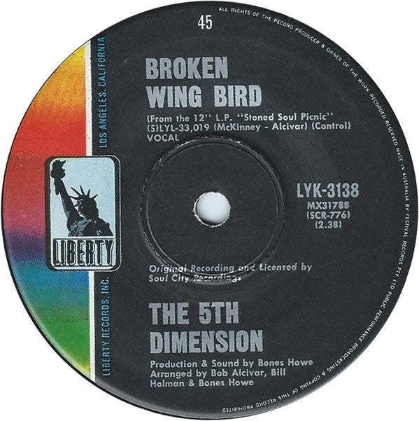 The Fifth Dimension : Workin' On A Groovy Thing / Broken Wing Bird (7", Single)