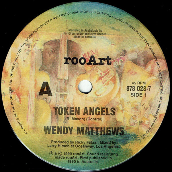 Wendy Matthews : Token Angels (7", Single)