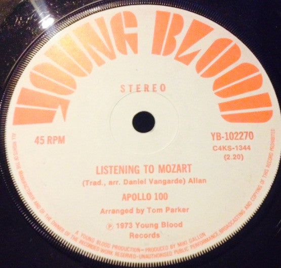 Apollo 100 : Listening To Mozart / Custer&#39;s Last Stand (7&quot;, Single)