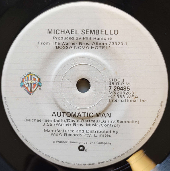 Michael Sembello : Automatic Man (7", Single)