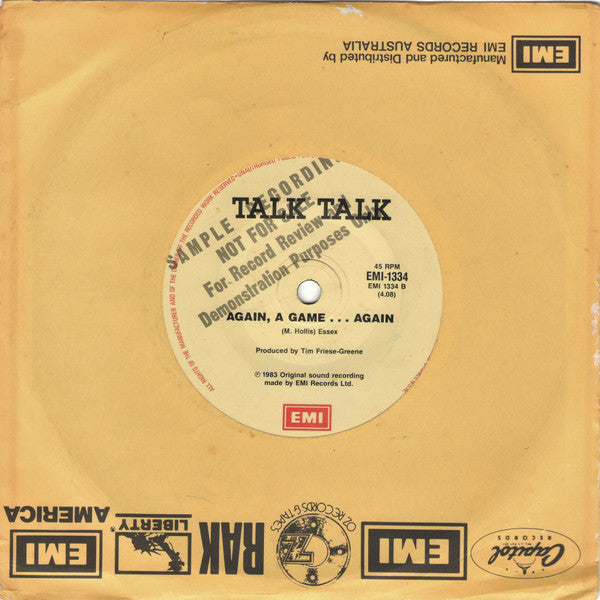 Talk Talk : Such A Shame (7", Single, Promo)