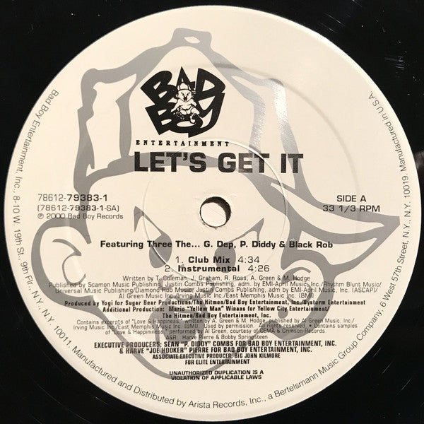 Three The..., G-Dep, P. Diddy & Black Rob : Let's Get It (12")