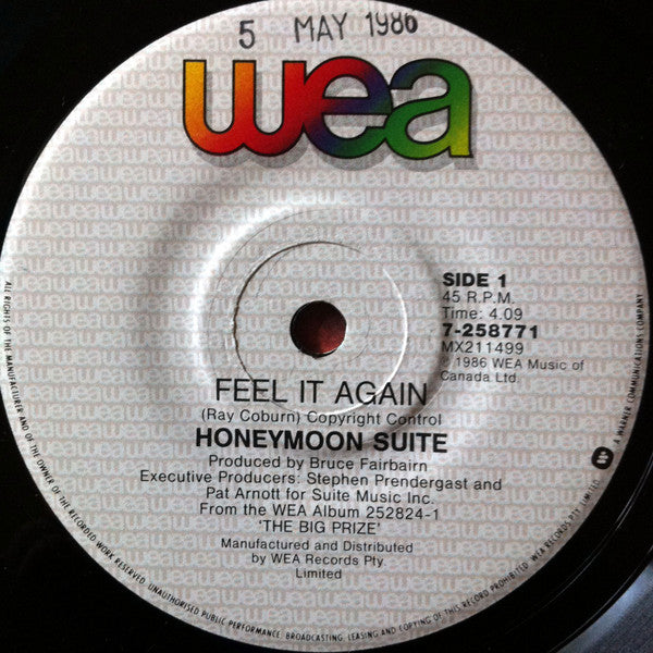 Honeymoon Suite : Feel It Again (7", Single)