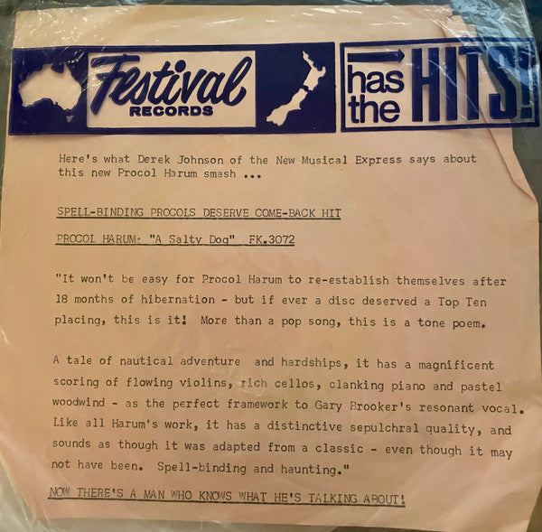 Procol Harum : A Salty Dog (7", Single)