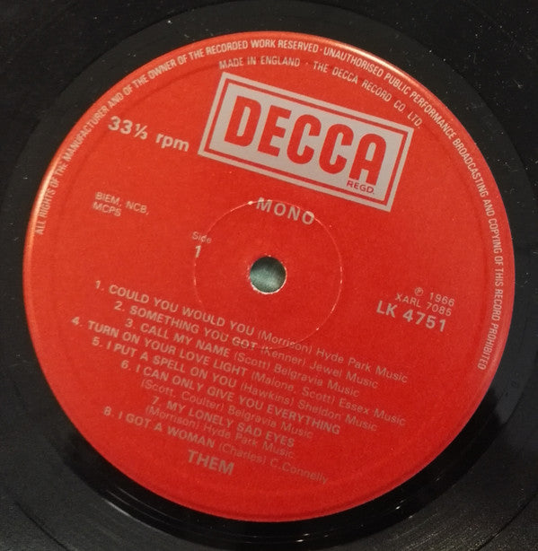 Them (3) : Again (LP, Album, Mono, RE)