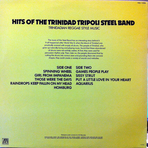 The Esso Trinidad Steel Band : Hits Of The Trinidad Tripoli Steel Band - Trinidadian Reggae Style Music (LP, Album)