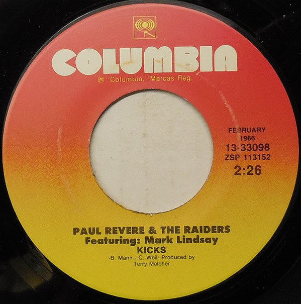 Paul Revere & The Raiders Featuring Mark Lindsay : Kicks (7", Single)