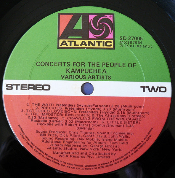 Various : Concerts For The People Of Kampuchea (2xLP, Album)