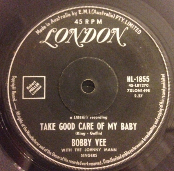 Bobby Vee : Take Good Care Of My Baby / Bashful Bob (7&quot;, Single)