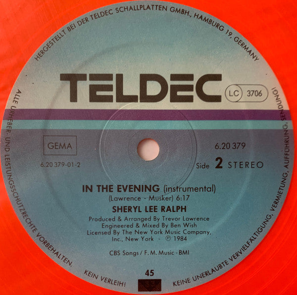 Sheryl Lee Ralph : In The Evening (12", Red)