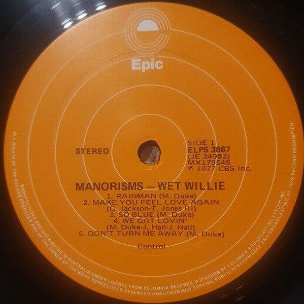 Wet Willie : Manorisms (LP, Album)