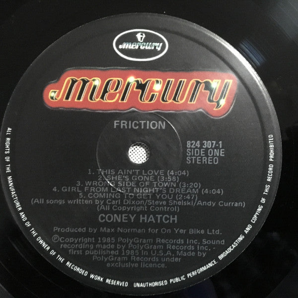 Coney Hatch : Friction (LP, Album)