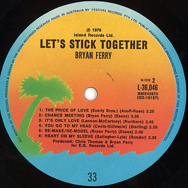 Bryan Ferry : Let's Stick Together (LP, Album, Comp)