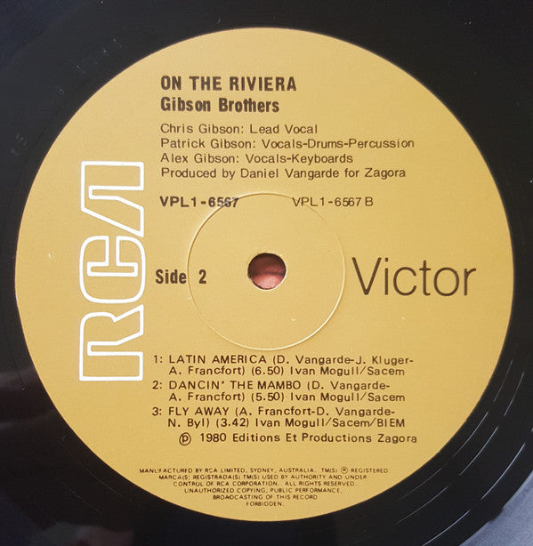 Gibson Brothers : On The Riviera (LP, Album)