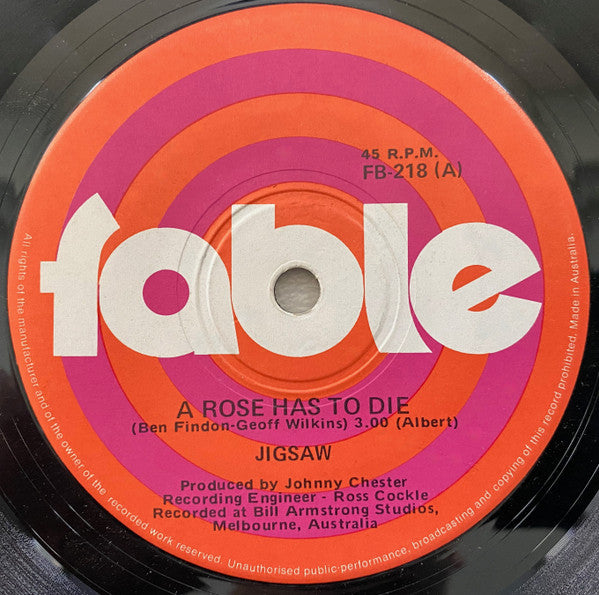 Jigsaw (17) : A Rose Has To Die (7", Single)