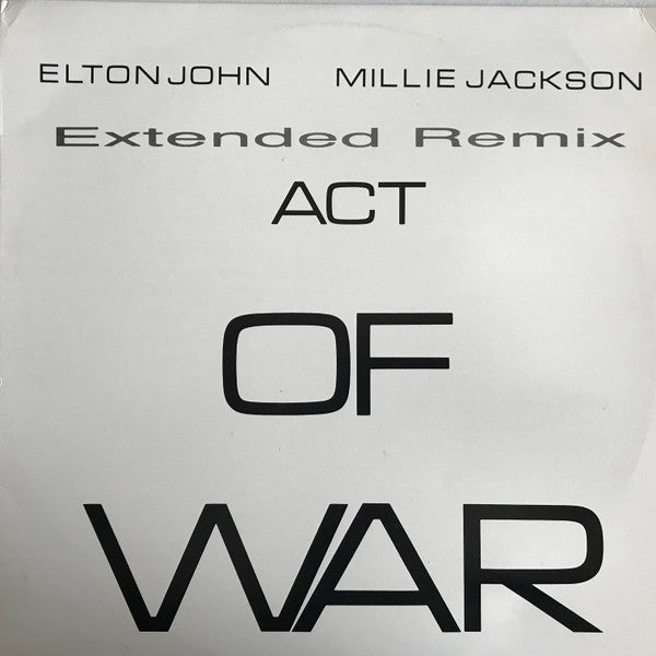 Elton John &amp; Millie Jackson : Act Of War (Extended Remix) (12&quot;, Single)