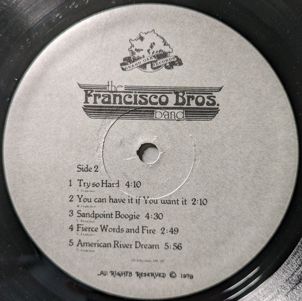 The Francisco Bros. Band : The Francisco Bros. Band (LP, Album)