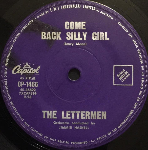 The Lettermen : Come Back Silly Girl (7&quot;, Single)