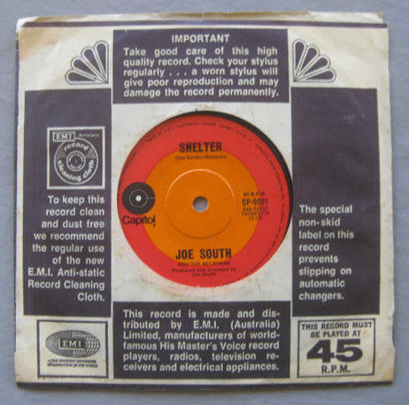 Joe South And The Believers : Walk A Mile In My Shoes / Shelter (7", Single)