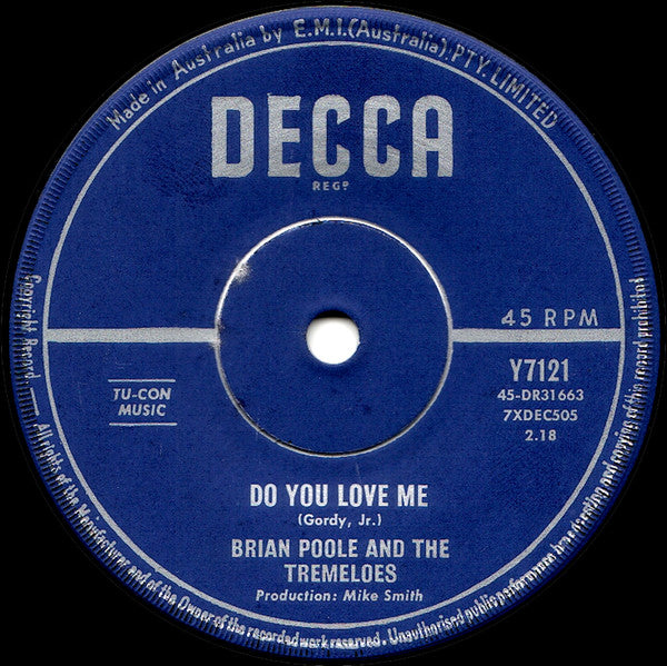 Brian Poole &amp; The Tremeloes : Do You Love Me (7&quot;, Single)