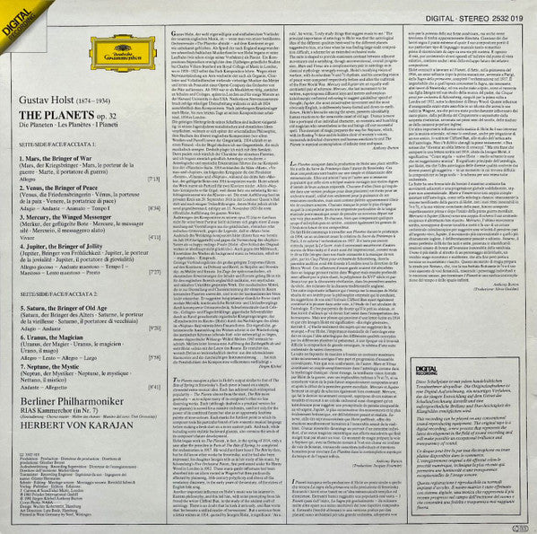 Gustav Holst, Berliner Philharmoniker · Herbert von Karajan : The Planets (LP, Album)