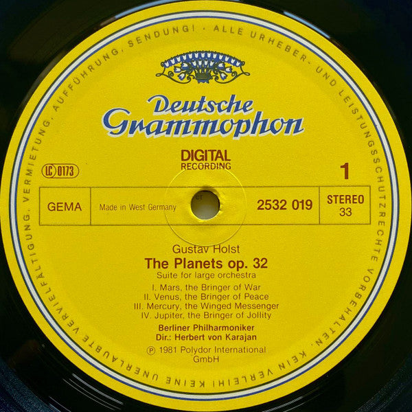 Gustav Holst, Berliner Philharmoniker · Herbert von Karajan : The Planets (LP, Album)