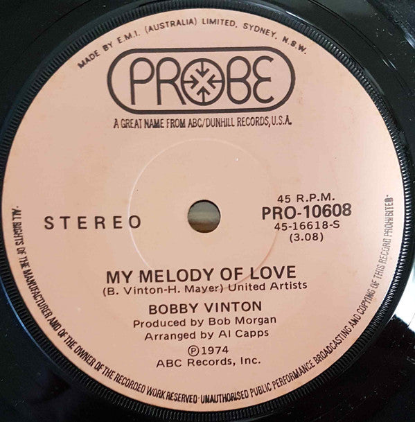 Bobby Vinton : My Melody Of Love / I'll Be Loving You (7", Single)