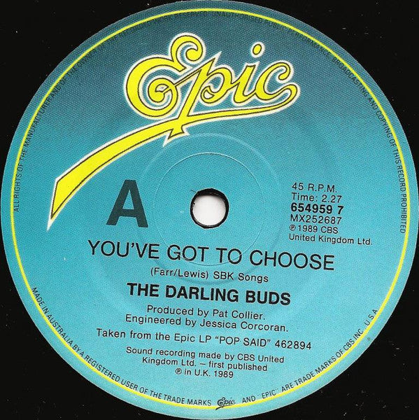 The Darling Buds : You've Got To Choose (7", Single)