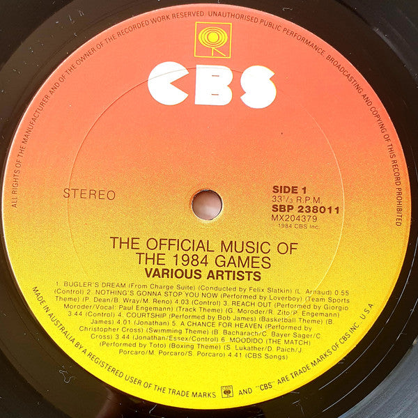 Various : The Official Music Of The 1984 Games (LP, Album, Comp)