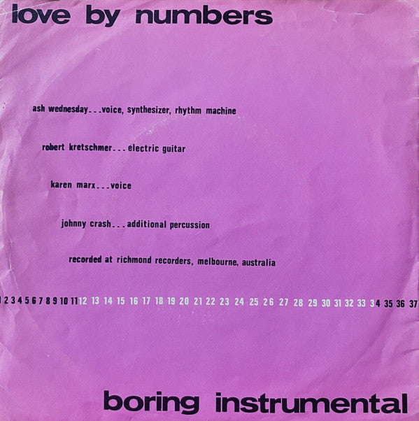 Ash Wednesday : Love By Numbers (7")