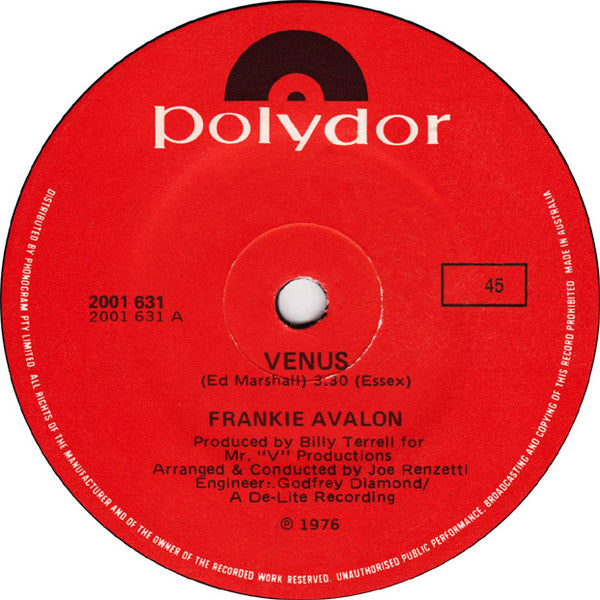 Frankie Avalon : Venus (7&quot;, Single)