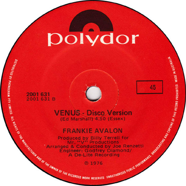 Frankie Avalon : Venus (7", Single)