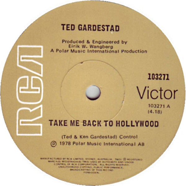 Ted Gardestad* : Take Me Back To Hollywood (7&quot;, Single)