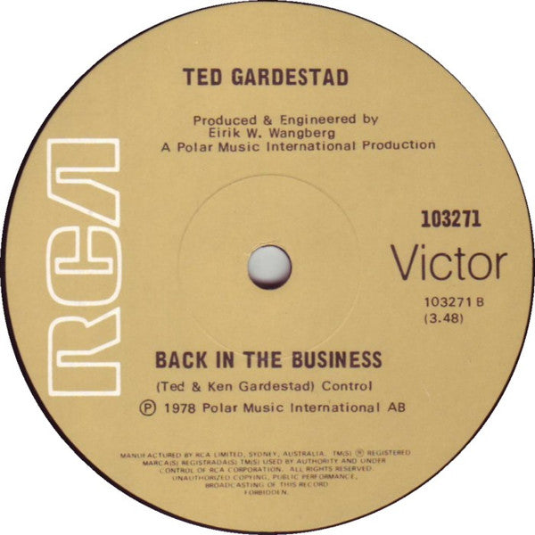 Ted Gardestad* : Take Me Back To Hollywood (7", Single)