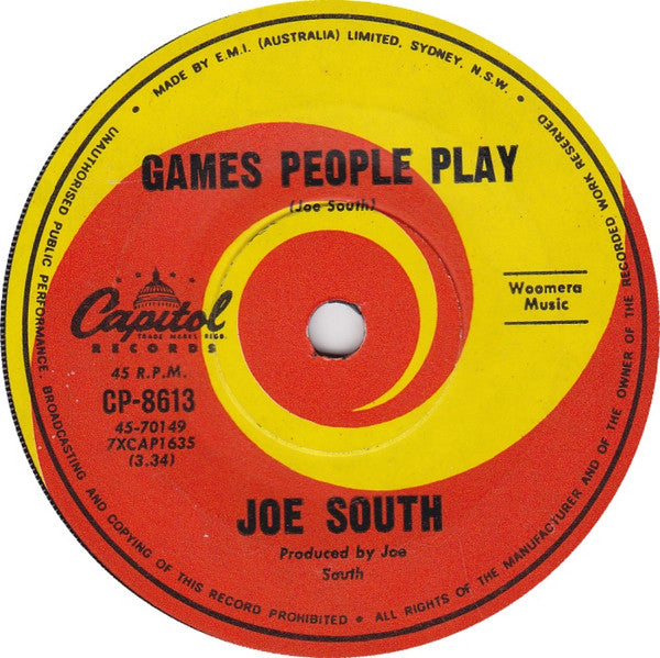 Joe South : Games People Play (7&quot;, Single)