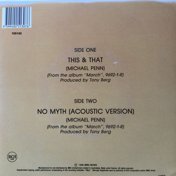 Michael Penn : This & That (7", Single)
