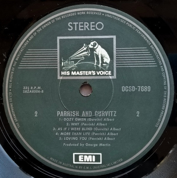 Parrish & Gurvitz : Parrish & Gurvitz (LP, Album, Gat)